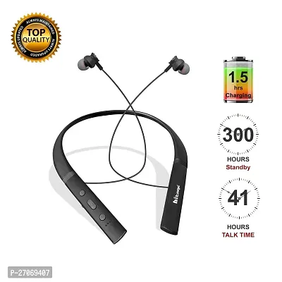 Music Playtime 41 Hours Talktime Premium Sports Neckband Sound Coloful Gleming Light Bluetooth Headset (Black, in The Ear)-thumb5