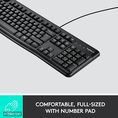 Wired Keyboard for Windows, USB Plug-and-Play, Full-Size, Spill-Resistant, Curved Space Bar, Compatible with PC, Laptop-thumb2