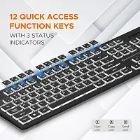 Wired Keyboard | White Backlit with Brightness Control | Laser-Etched Keys | 12 Multi-Media Keys | Plug and Play USB Connection | Compatible with PC/Mac/Laptop |-thumb1