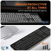 Wired Keyboard | White Backlit with Brightness Control | Laser-Etched Keys | 12 Multi-Media Keys | Plug and Play USB Connection | Compatible with PC/Mac/Laptop |-thumb4