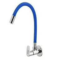 Brass Sink Cock with Flexible Swivel Spout, Blue And Chrome Finish Sink Mixer tap for Kitchen And Bath Fixtures Faucet-thumb1