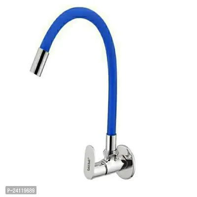 Brass Sink Cock with Flexible Swivel Spout, Blue And Chrome Finish Sink Mixer tap for Kitchen And Bath Fixtures Faucet-thumb2