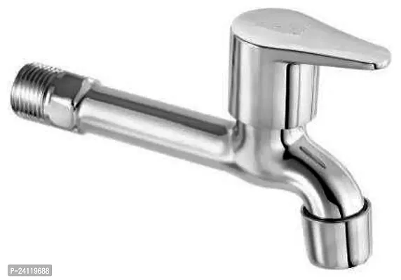 Stainless Steel Bib Tap Pan Long Body Water Bathroom Faucet Chrome Finish Pack Of 4-thumb2