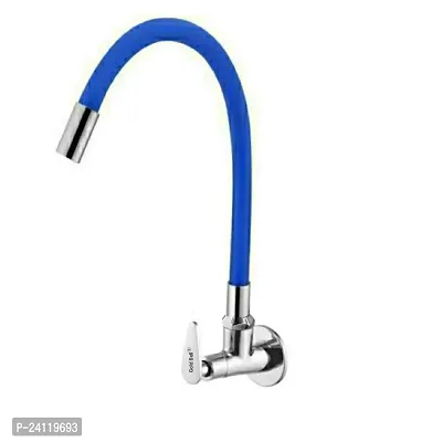 Brass Sink Cock with Flexible Silicon Spout Blue And Chrome Finish Sink Tap for Kitchen And Bath Fixtures Faucet-thumb2