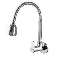 Flexible Kitchen Sink Tap Sink Cock with Shower Flow Dual Flow (Silver,Chrome Finish)-thumb1