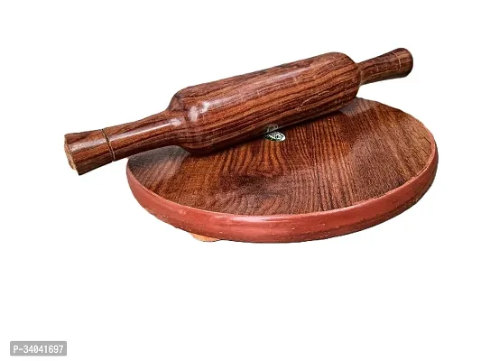 Useful Wooden Chakla And Belan Roller Board And Rolling Pin Set-thumb2