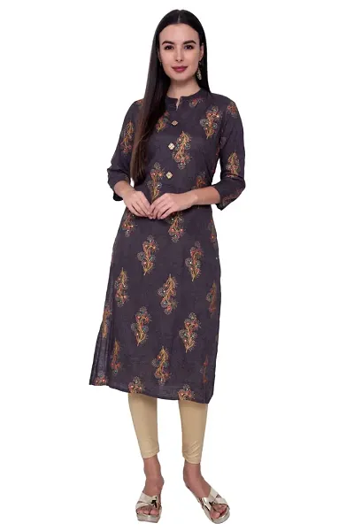 Rayon Printed A-Line Kurtis