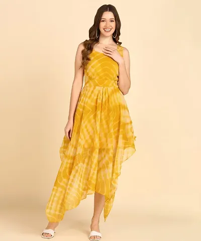 Shibori Printed Georgette Dress