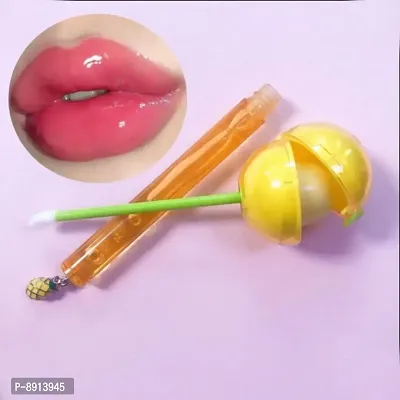 2 IN 1 Lip Balm + Lip Gloss Lolipop (Pineapple) Pink Tone-thumb0