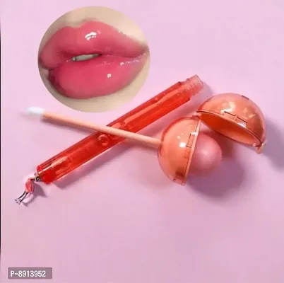 2 IN 1 Lip Balm + Lip Gloss Lolipop (Orange) Pink Tone