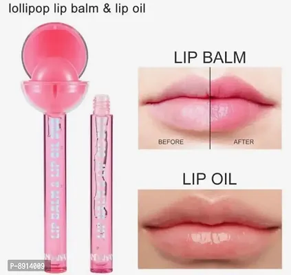2 IN 1 Lip Balm + Lip Oil Lolipop Pink Tone-thumb0