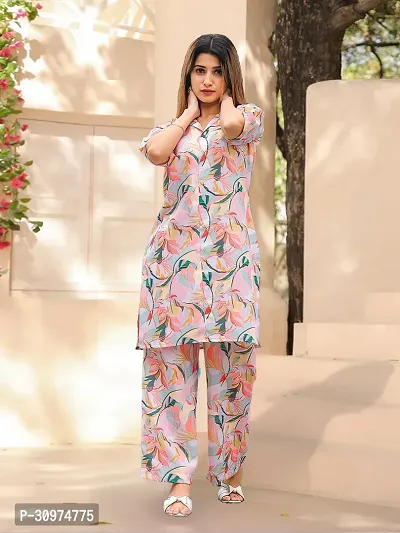 Fabulous Cotton Blend Printed Kurta with Palazzo Set For Women-thumb0