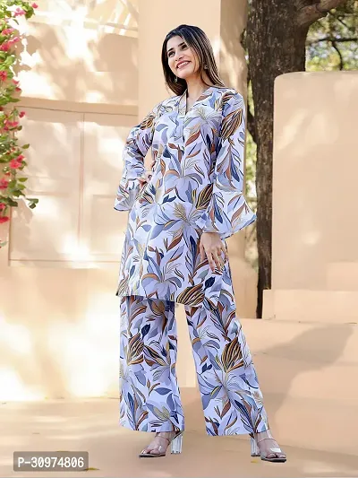 Fabulous Cotton Blend Printed Kurta with Palazzo Set For Women