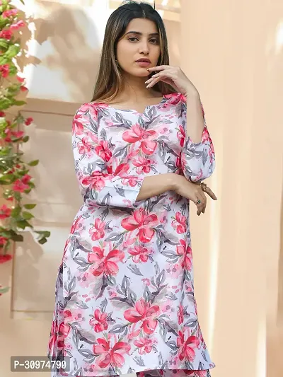 Fabulous Cotton Blend Printed Kurta with Palazzo Set For Women-thumb4