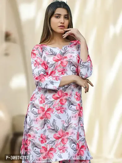 Fabulous Cotton Blend Printed Kurta with Palazzo Set For Women-thumb4