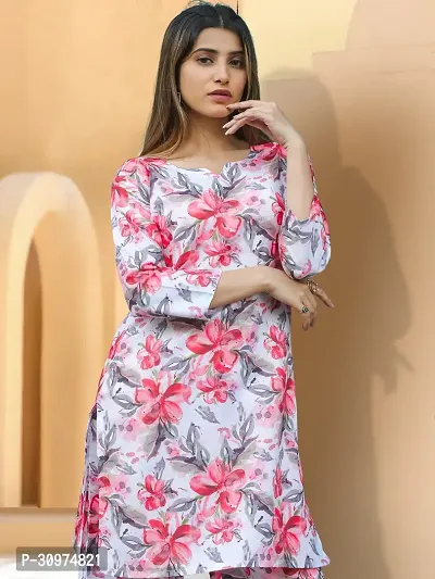 Fabulous Cotton Blend Printed Kurta with Palazzo Set For Women-thumb4