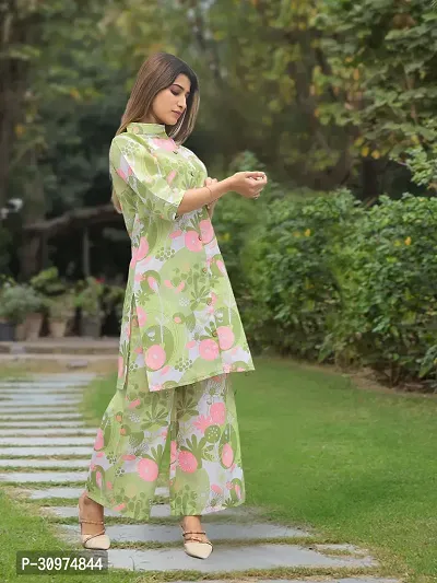 Fabulous Cotton Blend Printed Kurta with Palazzo Set For Women-thumb3