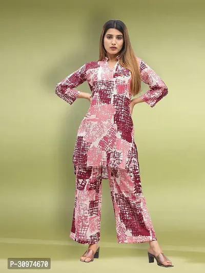 Fabulous Cotton Blend Printed Kurta with Palazzo Set For Women-thumb0