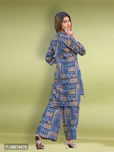 Fabulous Cotton Blend Printed Kurta with Palazzo Set For Women-thumb3