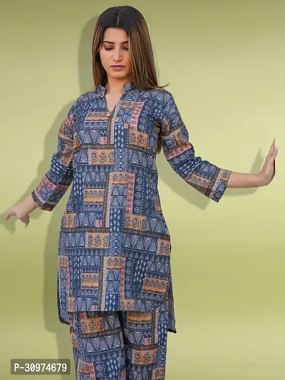 Fabulous Cotton Blend Printed Kurta with Palazzo Set For Women-thumb4