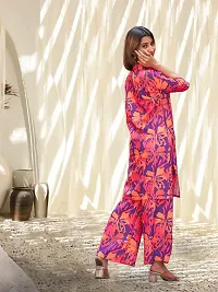 Fabulous Cotton Blend Printed Kurta with Palazzo Set For Women-thumb2