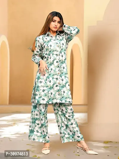 Fabulous Cotton Blend Printed Kurta with Palazzo Set For Women-thumb0