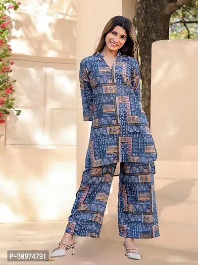 Fabulous Cotton Blend Printed Kurta with Palazzo Set For Women