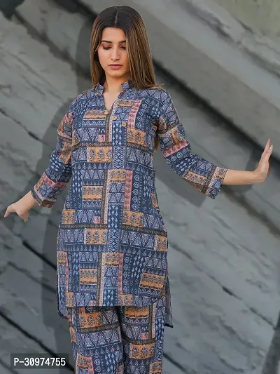 Fabulous Cotton Blend Printed Kurta with Palazzo Set For Women-thumb4