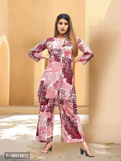 Fabulous Cotton Blend Printed Kurta with Palazzo Set For Women-thumb0