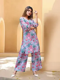 Fabulous Cotton Blend Printed Kurta with Palazzo Set For Women-thumb2