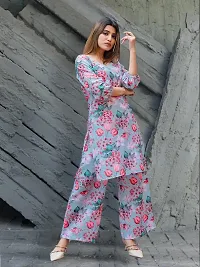 Fabulous Cotton Blend Printed Kurta with Palazzo Set For Women-thumb2