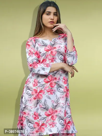 Fabulous Cotton Blend Printed Kurta with Palazzo Set For Women-thumb4