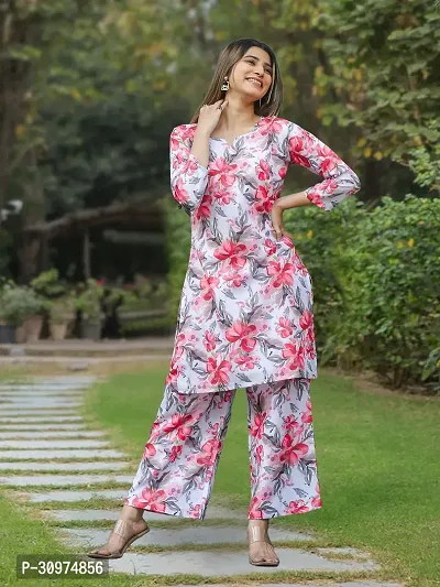 Fabulous Cotton Blend Printed Kurta with Palazzo Set For Women