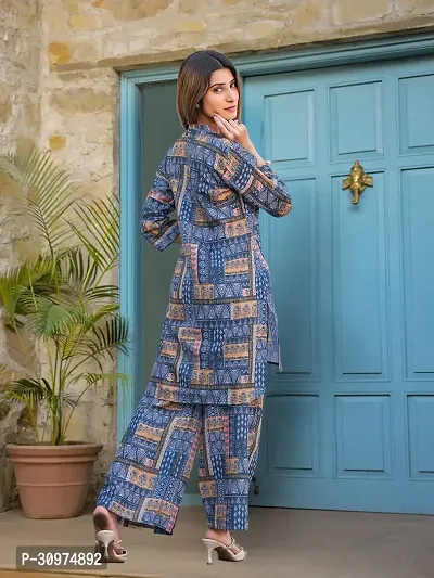 Fabulous Cotton Blend Printed Kurta with Palazzo Set For Women-thumb3