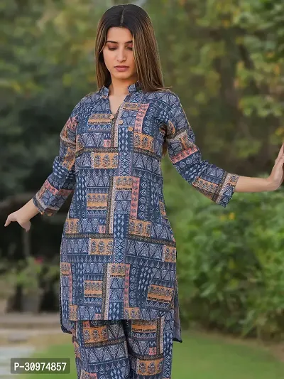 Fabulous Cotton Blend Printed Kurta with Palazzo Set For Women-thumb4