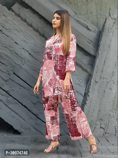 Fabulous Cotton Blend Printed Kurta with Palazzo Set For Women-thumb3