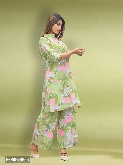 Fabulous Cotton Blend Printed Kurta with Palazzo Set For Women-thumb3