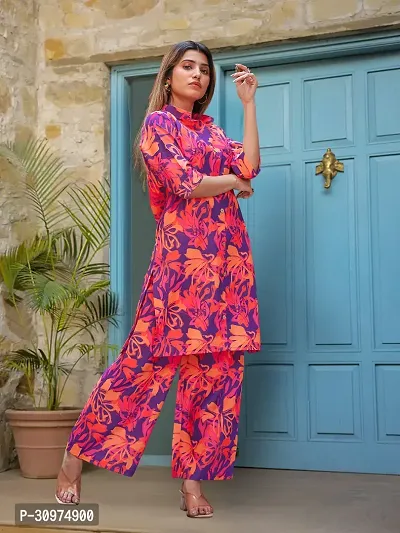 Fabulous Cotton Blend Printed Kurta with Palazzo Set For Women-thumb0