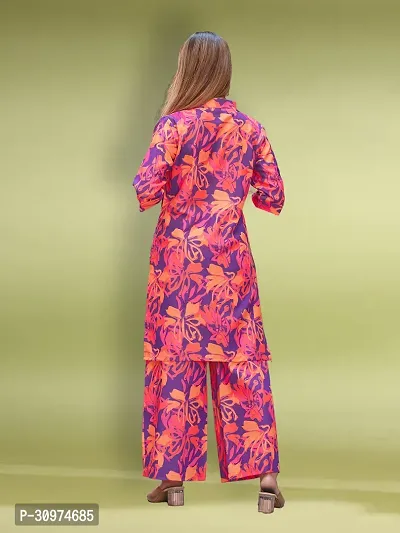 Fabulous Cotton Blend Printed Kurta with Palazzo Set For Women-thumb2