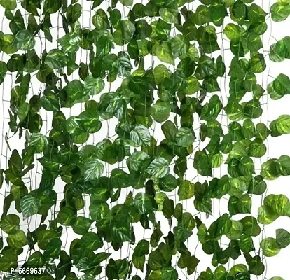 Artificial Money Plant Leaf Bail Creeper for Home Decoration (Length 6.5 Feet) - Pack of 8 Strings-thumb0
