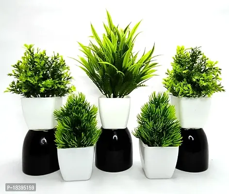 AKP 5-Piece Realistic Artificial Plant Set for Home Decor and Living Room - Perfect Gift Idea