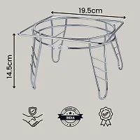 Unify Stainless Steel Matka Stand/Pot Stand/Kitchen Rack/Matka Stand for Kitchen/Kitchen Organizer/Matka Stand for Water Pot (21.5 x 21.5 x 14.5 cm), Heavy Duty, Chrome-thumb1