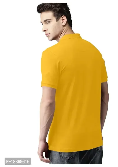 S S Garment Men's Regular Fit Polo T-Shirt| Half Sleeves Cotton T-Shirt for Men| Mens Cotton Half Sleeve T Shirt with Collar| Half Sleeve Cotton T Shirts for Men (Small, Mustard)-thumb4