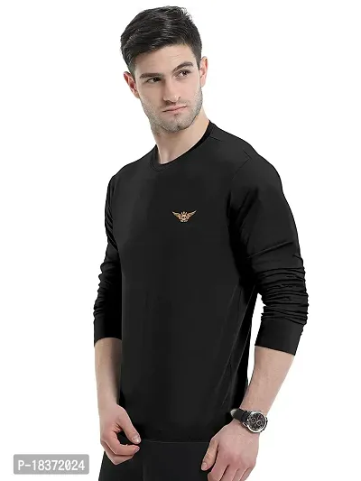SS Garment Polyester Plain Full Sleeve Round Neck Tshirt for Men| Regular fit Solid Plain Tshirt for Men| Men's Round Neck Tshirt| Round Neck T Shirt for Gym Training-thumb3