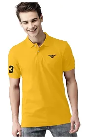 S S Garment Men's Regular Fit Polo T-Shirt| Half Sleeves Cotton T-Shirt for Men| Mens Cotton Half Sleeve T Shirt with Collar| Half Sleeve Cotton T Shirts for Men (Small, Mustard)-thumb1