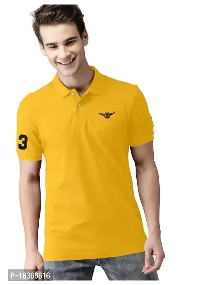 S S Garment Men's Regular Fit Polo T-Shirt| Half Sleeves Cotton T-Shirt for Men| Mens Cotton Half Sleeve T Shirt with Collar| Half Sleeve Cotton T Shirts for Men (Small, Mustard)-thumb2