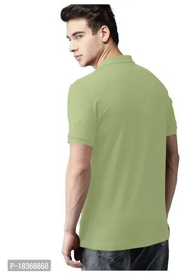 S S Garment Men's Regular Fit T-Shirt| Half Sleeves Cotton T-Shirt for Men| Mens Cotton Half Sleeve T Shirt with Collar| Half Sleeve Cotton T Shirts for Men LightGreen-thumb4