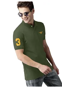 S S Garment Men's Regular Fit T-Shirt| Half Sleeves Cotton T-Shirt for Men| Mens Cotton Half Sleeve T Shirt with Collar| Half Sleeve Cotton T Shirts for Men DarkGreen-thumb1