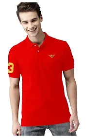 SS Garment Men's Regular Fit T-Shirt| Half Sleeves Cotton T-Shirt for Men| Mens Cotton Half Sleeve T Shirt with Collar| Half Sleeve Cotton T Shirts for Men Red-thumb1