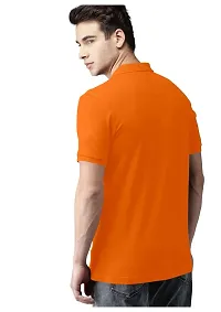 S S Garment Men's Regular Fit T-Shirt| Half Sleeves Cotton T-Shirt for Men| Mens Cotton Half Sleeve T Shirt with Collar| Half Sleeve Cotton T Shirts for Men Orange-thumb3